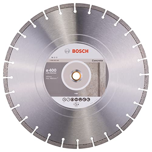 Bosch Professional 1x Diamanttrennscheibe Standard for Concrete (für Beton, Porenbeton, Ø 400 x 20/25,40 x 3,2 x 10 mm, Zubehör für Tisch- & Benzinsägen) von Bosch Professional