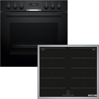 BOSCH Flex-Induktions-Herd-Set "HND619LS67", mit Backwagen, Hydrolyse, Backwagen mit ausziehbarer Tür für bequemes Kochen & Backen von Bosch