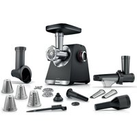 BOSCH Fleischwolf "Serie 6 MFWS660B, 3,5kg/Min., Raspel, 2 Lochscheiben (3&8mm), schwarz" 500 W Fruchtpresse, 2 Stufen, 10 J Motorgarantie, Planetengetriebe von Bosch