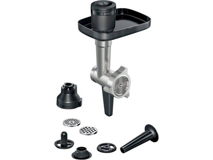 BOSCH Fleischwolfaufsatz MUZS6HA Zubehör-Set Hunting Adventure mit Fleischwolf, Zubehör für Bosch Küchenmaschine Serie 6, schwarz silberfarben BOSCH Fleischwolfaufsatz MUZS6HA Zubehör-Set Hunting Adventure mit Fleischwolf, Zubehör für Bosch Küchenmaschine Serie 6, schwarz silberfarben von Bosch