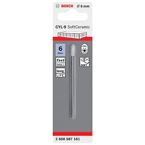 Bosch Accessories Professional 1x Fliesenbohrer CYL-9 SoftCeramic (für weiche Keramik Fliesen, Ø 6 x 80 mm, Zubehör Bohrmaschine) von Bosch Accessories