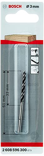 Bosch Professional 1x Holzspiralbohrer mit zylindrischem Schaft (für Holz, Ø 3 mm, Schaft 3 mm, Zubehör Bohrmaschine) von Bosch Professional