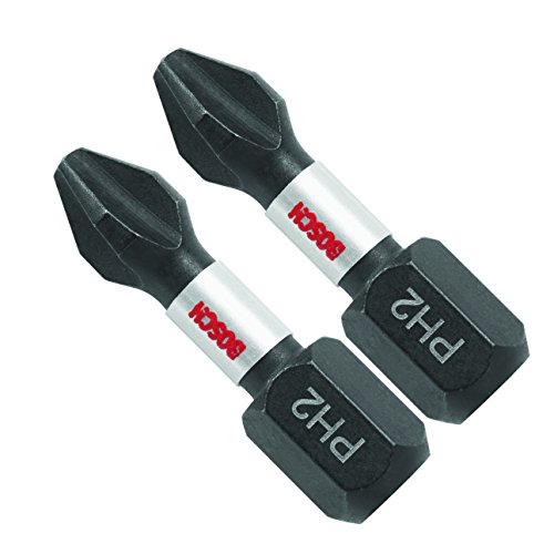BOSCH ITPH2102 2er-Pack, 2,5 cm. Phillips #2 Schlagfeste Schraubendrehereinsätze von Bosch