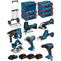 Bosch - Kit 18V BK701 (GST18V-LIS+GKS18V-LI+GBH18V-21+GWS18-125V-LI+GSR18V-55+GSA18V-LIC+GDX18V-180+ 3x4,0Ah+GAL18V-40+6xL-Boxx) von Bosch