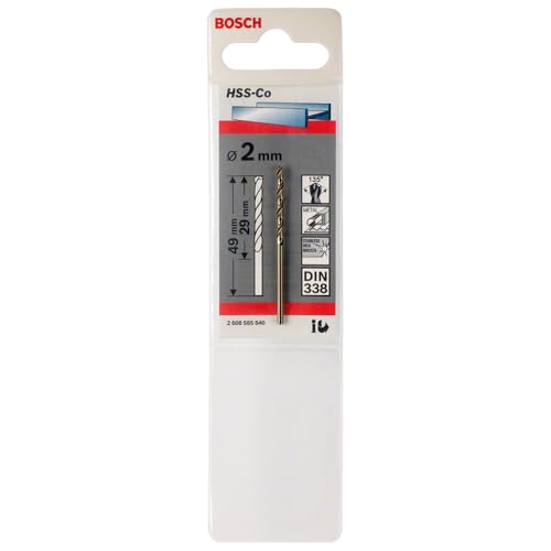 Bosch Accessories BBosch 2608585840 Hss-Co Metallbohrer, Gold, 2,0 x 29 x 49 mm von Bosch