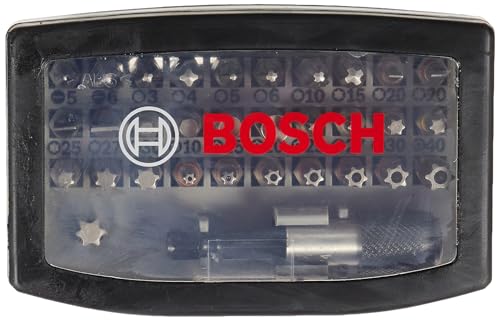 Bosch 32tlg. Schrauberbit Set Extra Hart (Kreuzschlitz-, Pozidriv-, Hex-, T-, TH-, S-Bit, Zubehör Bohrschrauber und Schraubendreher) von Bosch