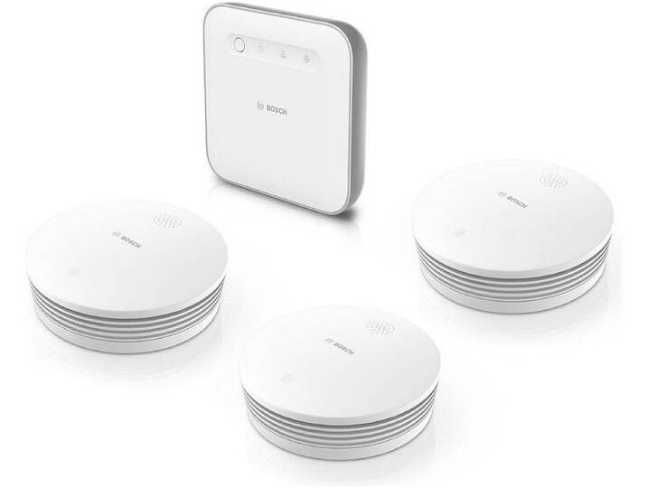 BOSCH Smart Home Starterset mit 1 Controller II und 3 Rauchwarnmeldern Gefahrenmeldeanlage, weiß von Bosch