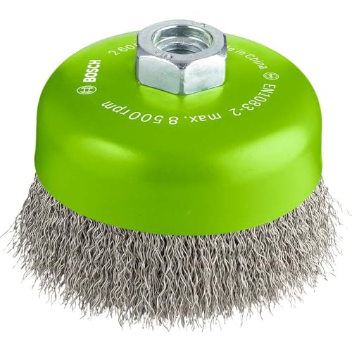 Bosch 1x PRO Stainless Steel Longlife Topfbürste, gewellter Draht für große Winkelschleifer und M14-Gewinde (für Nichteisenmetalle, Stahl, Ø 100 mm, Professional Zubehör Großer Winkelschleifer) Bosch 1x PRO Stainless Steel Longlife Topfbürste, gewellter Draht für große Winkelschleifer und M14-Gewinde (für Nichteisenmetalle, Stahl, Ø 100 mm, Professional Zubehör Großer Winkelschleifer) von Bosch Professional