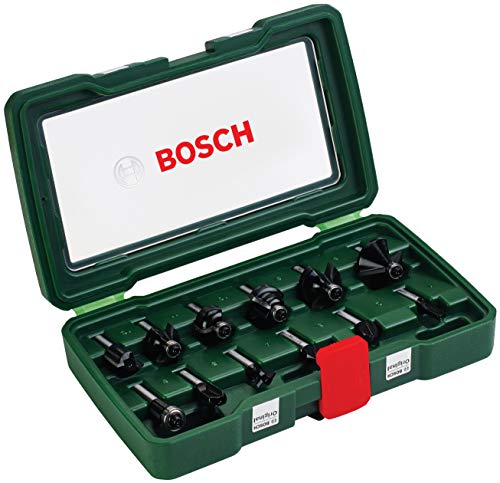 Bosch 12tlg. Hartmetall Fräser Set (für Holz, Ø-Schaft 8 mm, Zubehör Oberfräse) von Bosch