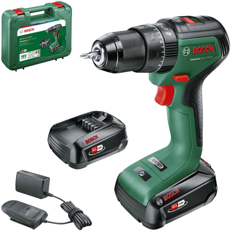 Bosch 18 V Akku-Schlagbohrschrauber UniversalImpact 18V-60 inkl. 2 x Akku 2 Ah Bosch 18 V Akku-Schlagbohrschrauber UniversalImpact 18V-60 inkl. 2 x Akku 2 Ah von Bosch