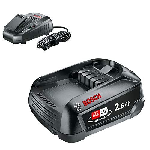 Bosch 18V Ersatz Akku PBA 18 (18 Volt System, 2,5 Ah) + Schnellladegerät (14,4 Volt System, 18 Volt System) von Bosch