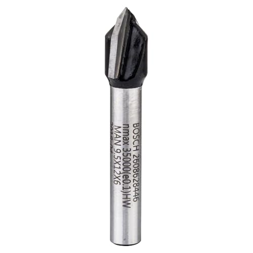 Bosch 1x PRO V-Nutfräser (für Weichholz, Hartholz, Ø 9,5 mm, Professional Zubehör Handfräse, Kantenfräse) von Bosch Professional