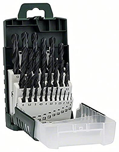 Bosch 25tlg. Metallbohrer-Set HSS-R rollgewalzt (Eisenhaltige Metalle, Kunststoff, Ø 1-13 mm, Grip Box, Zubehör für Bohrmaschine) von Bosch