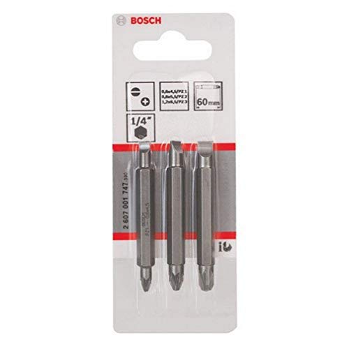 Bosch Accessories Professional 3tlg. Doppelklingen-Set für Pozidriv-Kreuzschlitz- und Längsschlitz-Schrauben von Bosch Accessories