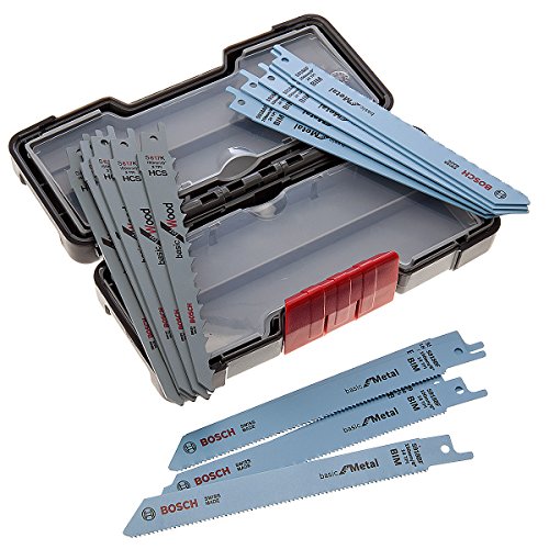 Bosch Professional 15tlg. Säbelsägeblatt Wood and Metal Set (für Holz und Metall, Toughbox, Zubehör Säbelsäge), Schwarz , 15 Stück (1er Pack) von Bosch Professional