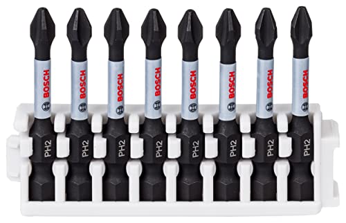 Bosch Accessories Bosch Professional 8tlg. Schrauber Bit Set Kreuzschlitz (Impact Control, PH2 Bits, Länge 50 mm, Pick and Click, Zubehör Schlagschrauber Bohrschrauber) von Bosch Professional