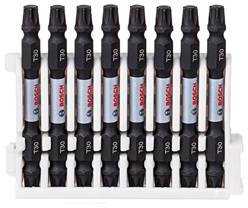 Bosch Accessories Bosch Professional 8tlg. Doppelschrauber Set Torx (Impact Control, 8 x T30-T30 Bits-Länge: 65mm, Pick and Click, Zubehör Schlagschrauber Bohrschrauber) von Bosch Accessories