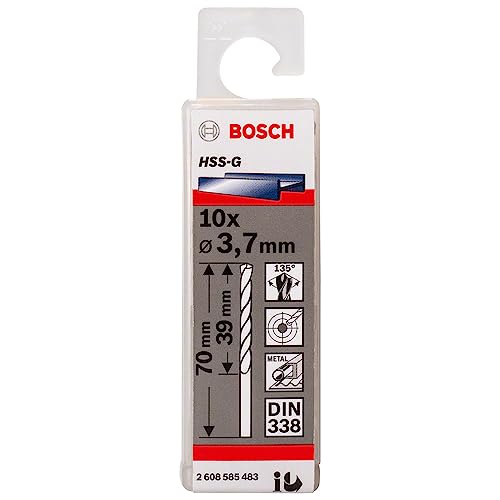 Bosch Professional Metallbohrer HSS-G geschliffen (10 Stück, Ø 3,7 mm) Bosch Professional Metallbohrer HSS-G geschliffen (10 Stück, Ø 3,7 mm) von Bosch Professional Accessories