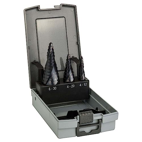 Bosch Accessories Professional 3tlg. Stufenbohrer-Set HSS-AlTiN mit 3-Flächen-Schaft von Bosch
