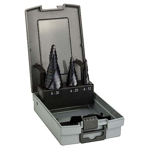 Bosch Accessories Professional 3tlg. Stufenbohrer-Set HSS-AlTiN mit 3-Flächen-Schaft von Bosch Accessories