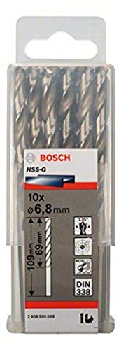 Bosch Accessories Bosch Professional 10x HSS-G Metallbohrer (für Metall, Ø 6,8 mm, Robust Line, Zubehör Bohrmaschine) von Bosch Accessories