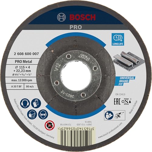 Bosch Professional 1x Schruppscheibe Gekröpft Expert for Metal (Metall, A 30 T BF, Ø 115 mm, 4.0 mm, Zubehör Winkelschleifer) von Bosch Professional