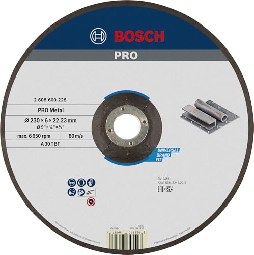 Bosch Professional 2608600228 Schleifzubehör Schruppsch.230 x 6 mm F.Metall, Blau von Bosch Professional