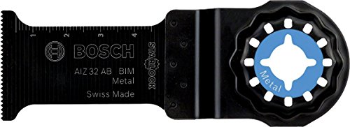 Bosch Professional 1x Starlock BIM Tauchsägeblatt AIZ 32 AB Metal (für Nichteisenmetall, Aluminium, Stein, Gipskarton, 32 x 50 mm, Zubehör für Starlock Multifunktionswerkzeug) von Bosch Accessories