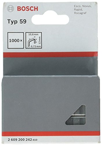 Bosch Professional 1000x Feindrahtklammer Typ 59 (Textilien/Gewebe, Karton, 10.6 x 0.72 x 12 mm, Zubehör Tacker) von Bosch Accessories