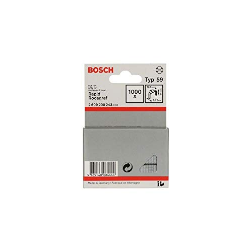 Bosch Professional 1000x Feindrahtklammer Typ 59 (Textilien/Gewebe, Karton, 10.6 x 0.72 x 14 mm, Zubehör Tacker) von Bosch Accessories