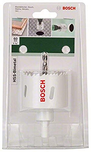 Bosch 1x Lochsäge HSS-Bimetall (für Aluminium, Metalle, Buntmetalle, Kunststoffe, Acrylglas, Holz, Gipskarton, Ø 60 mm, Zubehör Bohrmaschine) von Bosch Accessories