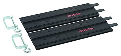 Bosch Accessories 2x Führungsschiene aus Kunststoff mit Schraubzwingen ( 2x 350 mm, Zubehör Kreissägen) von Bosch Accessories