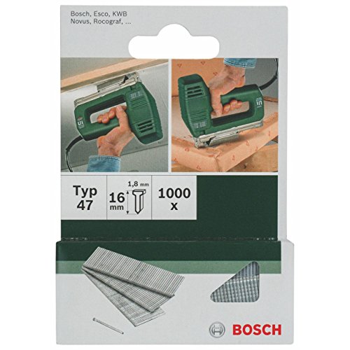 Bosch 1000x Nagel typ 47 (für Hartholz/Massivholz, Weichholz, Akustikplatten, 1.8 x 1.27 x 16 mm, Zubehör Tacker) von Bosch Accessories