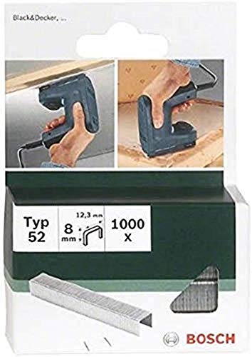 Bosch 1000x Klammer Typ 52 (Papier, Folien, Kunststoffplatten, Tapetenkleister, Akustikplatten, GFK, 12.3 x 1.25 x 6 mm, Zubehör Tacker) von Bosch Accessories