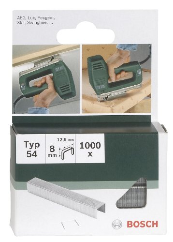 Bosch Accessories 1000x Klammer Typ 54 (Papier, Folien, Kunststoffplatten, Tapetenkleister, Akustikplatten, GFK, 12.9 x 1.25 x 6 mm, Zubehör Tacker) von Bosch Accessories