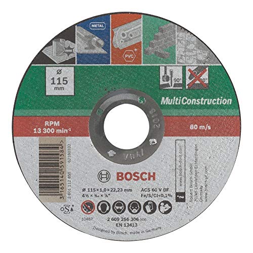Bosch Home and Garden DIY Trennscheibe Multi Construction für Winkelschleifer (Ø 115 mm, gerade, ACS 60 V BF) von Bosch