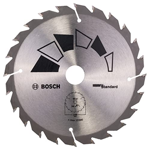 Bosch Accessories 1x Kreissägeblatt Standard (Sägeblatt für Holz, Ø 150 x 2.2/1.5 x 20/16 mm, 24 Zähne, ATB, mit 1x Reduzierring 16 mm, Zubehör Kreissäge) Bosch Accessories 1x Kreissägeblatt Standard (Sägeblatt für Holz, Ø 150 x 2.2/1.5 x 20/16 mm, 24 Zähne, ATB, mit 1x Reduzierring 16 mm, Zubehör Kreissäge) von Bosch