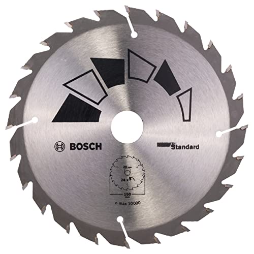 Bosch 1x Kreissägeblatt Standard (Sägeblatt für Holz, Ø 150 x 2.2/1.5 x 20/16 mm, 24 Zähne, ATB, mit 1x Reduzierring 16 mm, Zubehör Kreissäge) von Bosch Accessories
