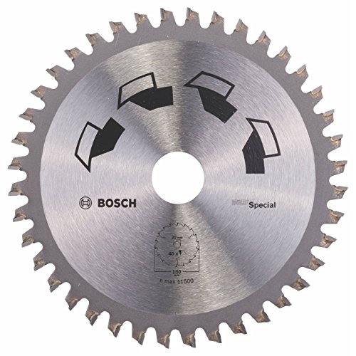 Bosch 1x Kreissägeblatt Special (Sägeblatt für Holz, Nichteisenmetalle, Kunststoffe, Ø 130 x 2.2/1.6 x 20/16 mm, 40 Zähne, FT, mit 1x Reduzierring 16 mm, Zubehör Kreissäge) von Bosch Accessories