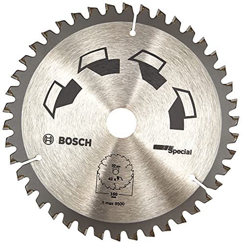 Bosch 1x Kreissägeblatt Special (Sägeblatt für Holz, Nichteisenmetalle, Kunststoffe, Ø 160 x 2.5/1.8 x 20/16 mm, 42 Zähne, FT, mit 1x Reduzierring 16 mm, Zubehör Kreissäge) von Bosch Accessories