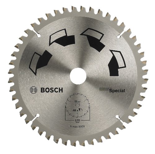 Bosch Accessories 1x Kreissägeblatt Special (Sägeblatt für Holz, Nichteisenmetalle, Kunststoffe, Ø 170 x 2.5/1.8 x 20/16 mm, 48 Zähne, FT, mit 1x Reduzierring 16 mm, Zubehör Kreissäge) von Bosch Accessories