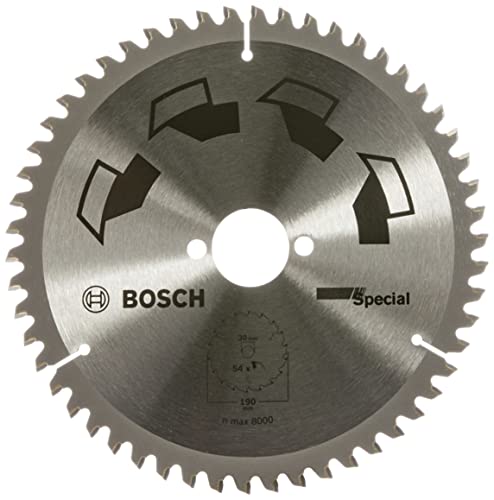 Bosch Accessories 1x Kreissägeblatt Special (Sägeblatt für Holz, Nichteisenmetalle, Kunststoffe, Ø 190 x 2.5/1.8 x 30 mm, 54 Zähne, FT , Zubehör Kreissäge) von Bosch Accessories