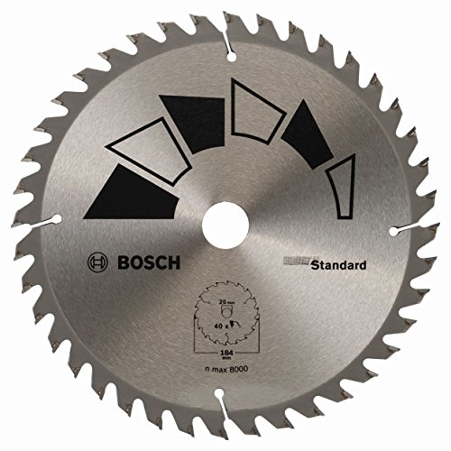 Bosch 1x Kreissägeblatt Standard (Sägeblatt für Holz, Ø 184 x 2.2/1.5 x 20/16 mm, 40 Zähne, ATB, mit 1x Reduzierring 16 mm, Zubehör Kreissäge) von Bosch Accessories