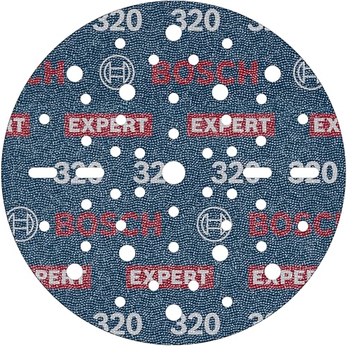 Bosch 6x EXPERT O780 Folienschleifscheibe, 150 mm (für Hartholz, Farbe auf Holz, Ø 150 mm, Körnung 320, Professional Zubehör Exzenterschleifer) von Bosch