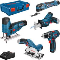 Bosch 5er Werkzeug-Set 12V: GSR + GST + GOP + GKS + GSA + 3x GBA 3,0Ah + GAL + XL-BOXX Bosch 5er Werkzeug-Set 12V: GSR + GST + GOP + GKS + GSA + 3x GBA 3,0Ah + GAL + XL-BOXX von Bosch