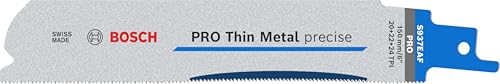 Bosch 5x PRO Thin Metal S937EAF Precise Säbelsägeblatt (für Rohre und Profile aus Metall, Nichteisenmetalle, Länge 150 mm, Professional Zubehör Säbelsäge) von Bosch