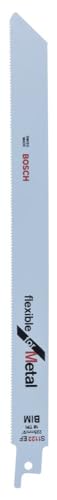 Bosch Professional 2 Stück Säbelsägeblatt S 1122 EF Flexible for Metal (für Metall, 225 x 19 x 0,9 mm, Zubehör Säbelsäge) von Bosch