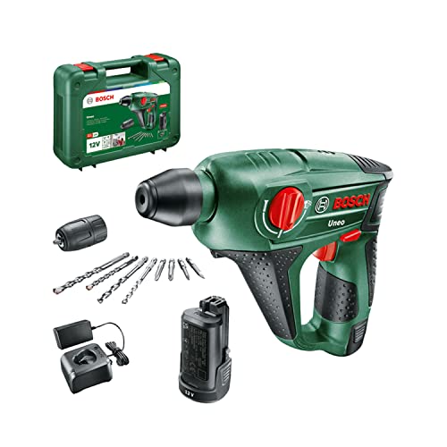 Bosch Akku Bohrhammer Uneo (2 Akku, 12 Volt System, max. Bohrtiefe in Beton 10mm, im Koffer) von Bosch