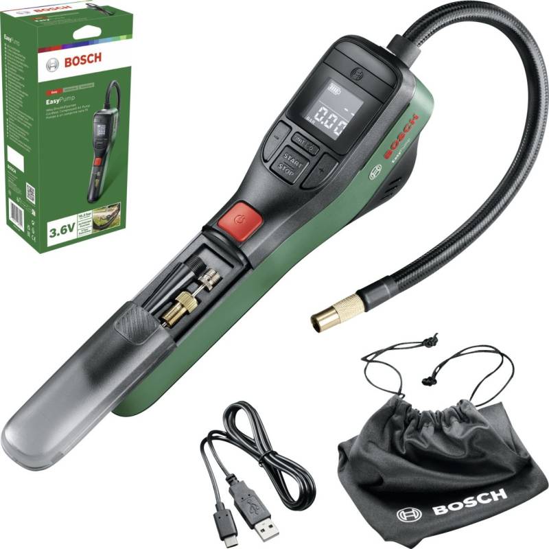 Bosch Akku-Druckluftpumpe EasyPump 3,6 V inkl. USB-Ladekabel, Akku und Ladegerät von Bosch