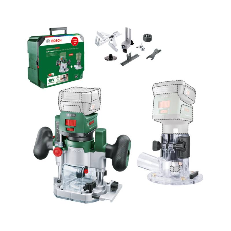 Bosch Akku-Oberfräse Router Combi Set 18V Solo von Bosch